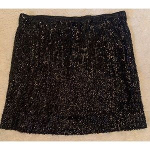 Tommy Hilfiger Black Sequin Mini Skirt Size Small